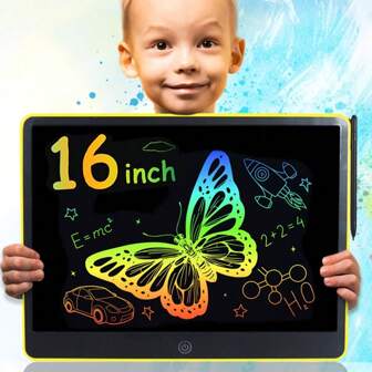 RSP 16 英寸液晶书写绘图板、涂鸦板、彩色黑板、留言板、菜单板、便携式画板，适用于家庭、办公室、学校、锁定和删除功能、电子黑板、圣诞节、万圣节、生日、节日礼物、学校用品