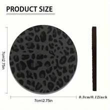 Cow Leopard Print Style 2 Pieces Car Cup Holder Coaster - Anti Slip, 2.8-Inch Made Of Natural Rubber, Washable, Weighing 15 Grams Per Piece, Perfect For Car Interior Accessories - Suitable For Car Owners - Suitable For Daily Use - An Excellent Gift For Car Enthusiasts - Multicolor - View 2