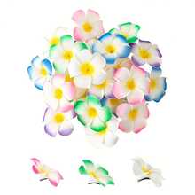 6/12/24/36 件夏威夷花发夹，女士人造花发夹，鸡蛋花发夹，适合节日海滩派对，夏季热带花卉发饰，婚礼派对，女孩节日礼物，母亲节礼物爪夹发夹发夹，1 件 - 彩色 - 查看 6