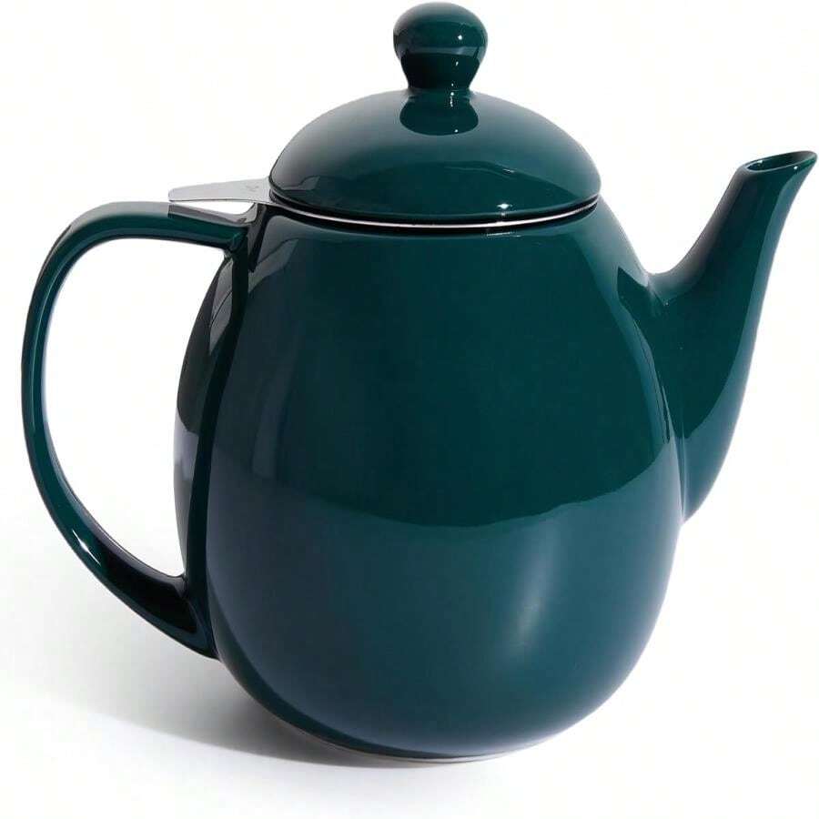 Sweese Teapots For Tea, 27 Oz Porcelain Tea Pot With Removable Stainless Steel Infuser, Tea Pots For Loose Tea - Dark Green - Dark Green - View 1