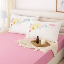 Sheet Set With Printed Pillowcase, Satin Touch Micropercale, 400 Thread Count, Stick Stitch