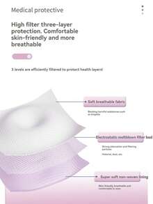 xxy 50 piezas/paquete; Tamaño de la máscara: Ancho 9,5 cm, Longitud superior 17,8 cm, Longitud inferior 19 cm; Máscara protectora con forma de mariposa para embellecer, con opciones de varios colores para satisfacer la búsqueda de la estética y la individualidad de las personas. Mientras protege la salud, también muestra el sentido de la moda personal; Diseño ergonómico para una máscara cómoda y elegante. - Celeste - Ver 6