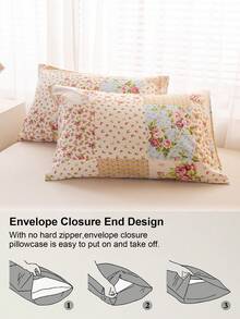 Cirelle 3 件套花卉图案羽绒被套套装（1 个羽绒被套和 2 个枕套）柔软亲肤羽绒被套床上用品套装，适合家庭使用，四季床单套装 - 彩色 - 查看 7