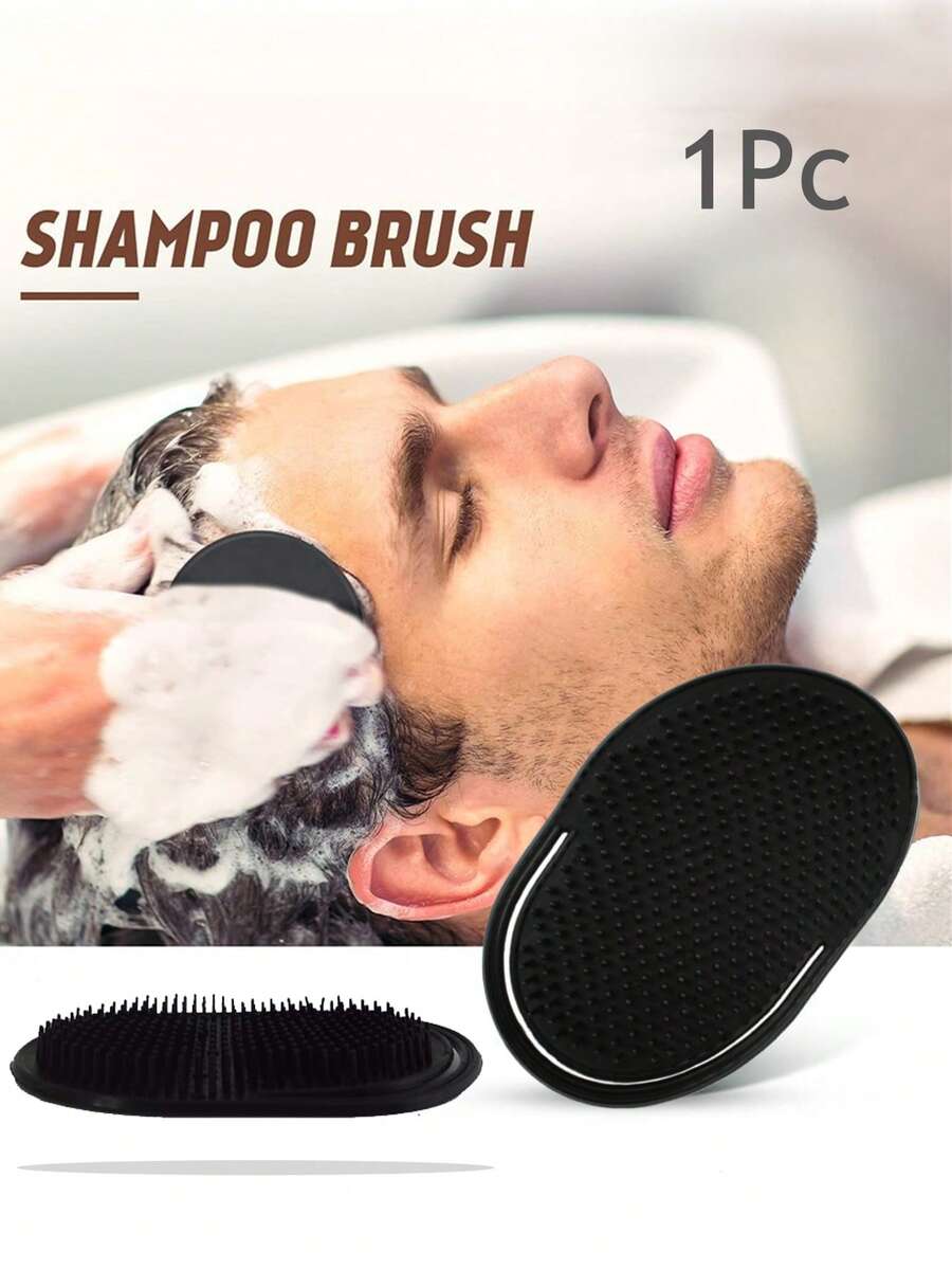 1 件套男士黑色发刷套装，带手梳，护发按摩器，防霉硅胶头皮按摩剂，洗发刷，头皮磨砂膏，去角质器，Ingsenede Shop Bsisme 头皮按摩器促进头发生长，头皮磨砂膏，带柔软硅胶刷毛，可去除头皮屑，男女儿童宠物洗发刷
