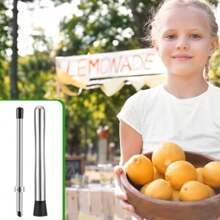 2 Pcs Straw Puncher And Muddler For Lemonade Plastic Lids Cups Straw Hole Puncher 304 Stainl Steel Muddler Fresh Squeezed Lemonade Stand Supplies