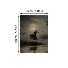 1 件复古万圣节女巫艺术海报，黑暗学院恐怖女巫帆布画，防水帆布墙艺术，艺术墙画，可作为礼物，可作为客厅、卧室、浴室、办公室、走廊、厨房装饰、房间装饰、家居装饰的装饰品（可选框架） - 彩色 - 查看 16