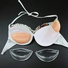 2pcs/Set Silicone Breast Pads With No Trace, Thickening And Supporting Invisible Breast Pads For Underwear, Suitable For Swimwear And Bra Accessories, Soft And Comfortable, Suitable For Home, Outdoor And Sports Wea, Beach Essentials, Beach Accessories, Pool Float - Multicolor - View 2