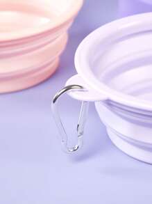 PETSIN 350ml Macaron Color Pet Travel Collapsible Water Bowl, Suitable For Small & Medium Dog/Cat, Portable Water Cup With Hook For Outdoor Use