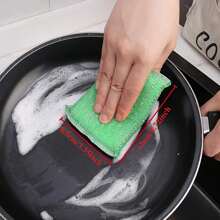 25 pièces Éponges doubles faces réutilisables, tampon à récurer en éponge épaissi pour faire la vaisselle, outils de nettoyage de cuisine ménagers
