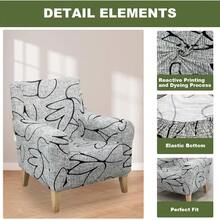 Local Delivery - Banquet Armchair Slipcover Printed Chair Covers With Arms Stretch Club Chair Slipcover Soft Armchair Sofa Covers Anti-Slip Furniture Protector For Dogs Pets Home Living Room Decor, 14 - 42 - 查看 3