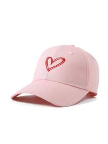 1 Stück Unisex Valentinstag limitierte Auflage Baseball Cap mit Herz-Stickerei, geeignet für alle Jahreszeiten