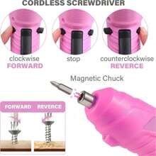 47 Pcs Upgraded Pink Mini Deformable 90°, Rotatable And Foldable Handheld Electric Screwdriver Set, Wireless USB Charging Set, With Screwdriver Head Gift, Practical For Home Use, Lightweight, Easy To Carry, Essential Home Tool Set, Perfect Festival Gift