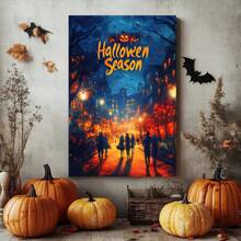 1 Piece,Featuring Halloween And Portrait Design, Modern Frameless Art Decoration Painting, Printed Posters Mural, Waterproof Canvas,Suitable For Home, Office, Bedroom, Living Room, Study, Bathroom, Bar, Wall Arts And Home Decoration, Is An Ideal Holiday Gift