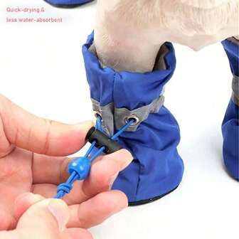 4pcs Water-Resistant Dog Shoes For Small Dogs - Quick-Drying. Less Water Absdrbent Protect Your Pet's Paws And Keep Them Dry Christmas Gift