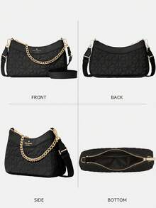 Kate Spade Bolso de hombro acolchado tipo plumón, ligero, bolso cruzado tipo hobo para mujer, bolso de mano, cartera con dos correas