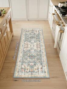 Tapete bege de 1 peça, estilo boêmio, lavável, antiderrapante, de lã sintética, 1160g/m², para sala de estar, quarto, cozinha, escritório, entrada