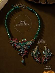 中世纪复古多元素鲸鱼珊瑚海洋主题耳环项链适合日常佩戴礼物派对配饰 - 耳環 - 查看 3