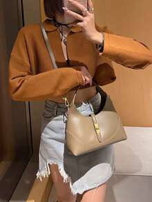 拼色小众设计饺子包，百搭通勤便携单肩斜挎包，手提包，适合日常通勤，休闲约会，逛街，碰撞粒子妈妈包 - 彩色 - 查看 7