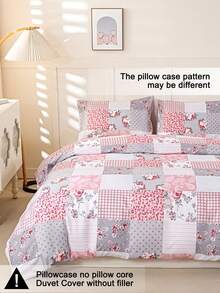 3pcs Floral Pattern Bedding Set (1 Duvet Cover And 2 Pillow Shams), Soft And Skin-Friendly, Suitable For All Seasons - Multicolor - View 4