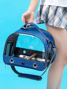 Süßer transparenter Haustiertragetasche - tragbare atmungsaktive Vogelreise-Tasche, mit Standstange, mit Schublade, faltbare kleine Tierbox für Papageien, Hamster, Kaninchen, Veterinärbesuch & Outdoor-Accessoires für Vogelmütter - Verschiedenfarbig - Übersicht 10