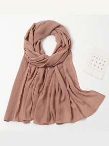 1 Khăn trùm đầu voan crepe trơn cho nữ, khăn trùm đầu thanh lịch cho người Hồi giáo mặc hàng ngày, khăn quàng cổ thời trang cho bãi biển, mọi mùa, món quà tuyệt vời cho gia đình, chị em gái, mẹ cho trang phục - Nhiều màu - Xem 11