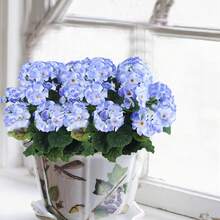 2 Pcs Artificial Geraniums Outdoor Silk Flowers Light Purple Artificial Geranium Bush Faux Flowers Geraniums For Floral Home Decor Indoor Garden Patio Grave Cemetary Vase Table Centerpiece - 紫色 - 查看 8