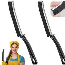 1pc Black Multi-Functional Gap Cleaning Brush - Household Hard Bristle Narrow Brush Head - Gap Cleaning Tool, Suitable For Home Kitchen, Bathroom, Windows, Faucets, Toilet - Black - View 10
