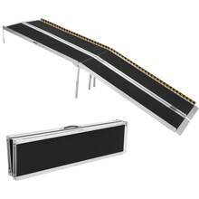 mteryoing 6FT Aluminum Folding Wheelchair Ramp - Portable Access Ramp With Textured Surface, Reflective Edges & Carry Handle For Steps, Doorways, Curbs - Black - View 1