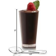 Local Shipping-Zappy 60 Pack 3 Oz Square Mini Dessert Cups With Lids And Spoons Dessert Shooter Cups With Spoons Appetizer Cups Parfait Glasses Dessert Shot Glasses For Party Clear Tumbler Cups - 100 個 3 盎司圓杯和 100 個勺子 - 查看 7
