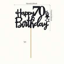 1Pc Glitter Happy Birthday Cake Topper Celebrate 10 12 13 14 15 16 17 18 21 30 40 50 60 70 80 90 100 Years Old Birthday Anniversary Party Decoration - Multicolor - View 27