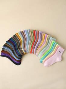 1/10/20/30 par kolorowych skarpetek damskich w kształcie ćwiartki z serduszkowym wzorem, modne uniwersalne skarpetki do kostki