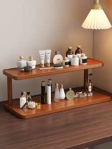 1 Piece Bamboo Multi-Purpose Kitchen Shelf, Multi-Tier Countertop Spice Rack With Storage Shelf, Desktop Double Organizer, Great For Dressers, Decorative And Utility Shelves For Home, Balcony Decoration - Brown - View 5