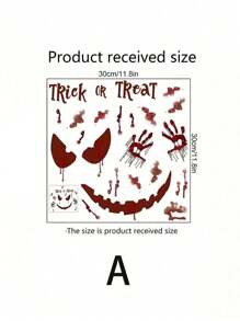 1 Set Halloween Bathroom Toilet Stickers, Holiday Horror Decor Stickers With Demonic Smile And Bloody Handprints, Self-Adhesive PVC Stickers For Room, Bedroom, Door, Wall, Toilet Lid, Suitable For Home, Bar Party, Restaurant Halloween Decoration Stickers, Seasonal Home Decor Stickers