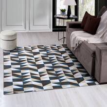 Living Room Bedroom Rug 1.00m X 1.35m Non-Slip - CARAMEL TILE - View 1