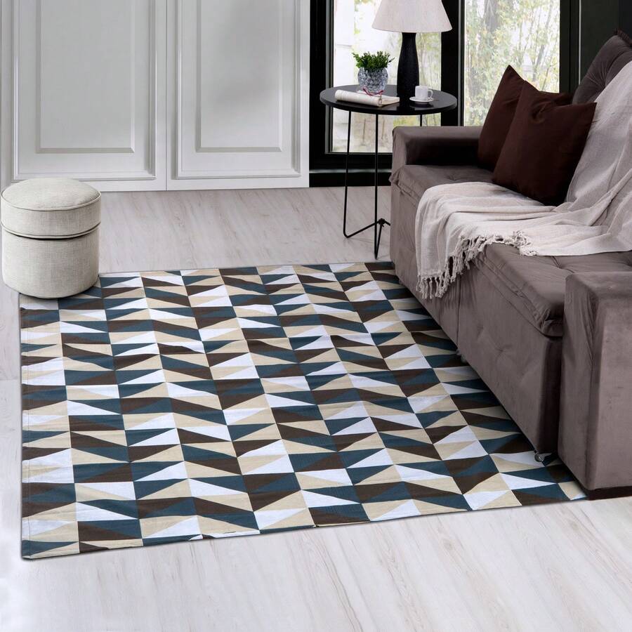 Living Room Bedroom Rug 1.00m X 1.35m Non-Slip - CARAMEL TILE - View 1