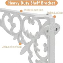 Z Metnal Decorative Shelf Brackets White Cast Wrought Iron Metal Mailbox Bracket 90° Right Angle Victorian Brackets Wall Decor Modern Shelving Bracket For DIY Floating Shelves 4 Pcs - White - View 4