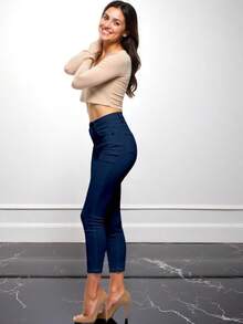 JEANS CASUALES PARA USO DIARIO VARIOS COLORES COMODOS GJ - Azul Marino - Ver 3