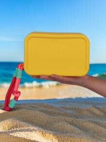 1 pieza Bolsa de cosméticos impermeable de gran capacidad de silicona con asa de transporte, bolso de playa para mujeres, organizador versátil de viaje para maquillaje, joyas y accesorios