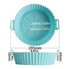 1pc Flexible Silicone Air Fryer Mold, Reusable, Dishwasher Friendly, Random Color Air Fryer Baking Tray, Grill Plate, Bowl, Non-Stick Mat, Thickened Silicone Bakeware Set