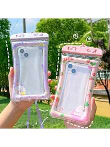 1 pieza Funda impermeable inflable con diseño de dibujos animados - Resistente a los arañazos, superficie suave - Ideal para natación, rafting, playa y entusiastas del buceo, con accesorio de cordón - Multicolor - Ver 10