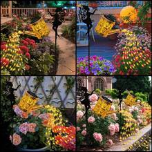 Solar Water Bottle Hanging Light, Hanging Solar Waterfall Light With String Lights - Retro Metal Pot Shaped Outdoor Garden Decoration Light (Including Bracket), Suitable For Trails, Lawns, Terraces, Paths, And Courtyards - Multicolor - View 9