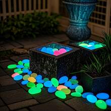 500pcs Glow In The Dark Pebbles, Glowing Garden Stones, Luminous Stones For Outdoor Decoration, Garden, Lawns, Courtyards, Aquariums, Trails, Fish Tanks, Walkway, Driveway, Plant Pots, Bonsai Paths Decoration,Glow Rocks For Aquarium, Road, Wedding Decoration - Many - View 5