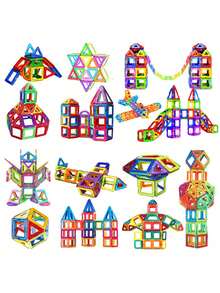 84PCS/56PCS Children's Magnetic Building Block Toys, Strong Magnetic Large Particles, Assembly, STEM Early Education, Intellectual Development, Boys And Girls' Birthday Gifts
