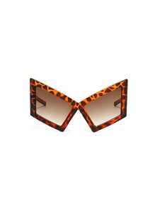 1 Stück personalisierte Oversized Katzenauge Mode Brille, europäischer und amerikanischer personalisierter Hip-Hop Strand Accessoire, Leoparden Muster Farbe Party Mode Brille, Boho Halloween Strand Accessoire für Frauen Brillen Schattierungen Basics Herbst Winter Frauen Outfits Kleidung Geschäfts Lässig Geschenke für Sommer Strand Urlaub, Outdoor, Reise, Grundausstattung für Festivals