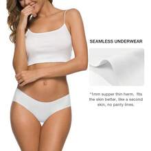 ALTHEANRAY Women's Seamless Hipster Underwear No Show Panties Soft Stretch Bikini Underwears Multi-Pack - Color12 - 查看 3