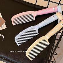 1pc Cute High-Quality Long Hair Brush, Suitable For Ladies, Portable Anti-Static Plastic Hair Straightening Brush For Girls