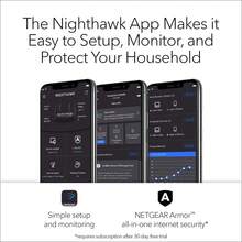 NETGEAR Nighthawk WiFi 6 Router (RAX30) - Security Features, 5-Stream Dual-Band Gigabit Router, AX2400 Wireless Speed (Up To 2.4 Gbps), Covers Up To 2,000 Sq.Ft. And 20 Devices Refurbished - Black - View 3