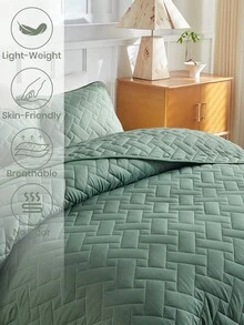 1 件夏季床罩、床上用品、舒适凉爽的被子、绿色矩形格子夏季被子、空调被、柔软透气的床上用品、舒适亲肤的薄被子、房间装饰、适合单人床、双人床、特大号床、大号床所有尺寸的床、适合夏季、卧室宿舍用柔软轻便床罩、家纺、可机洗、完美的节日礼物、返校季 - 綠色 - 查看 4
