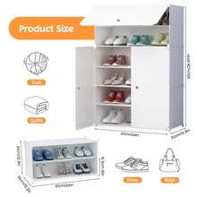 Shoe Cabinets - White - View 3