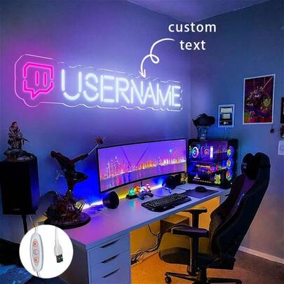 Personalized Gamer Tag Neon Lights, Custom Name Neon Signs, Custom Gaming Logos, Personalized Neon Signs, Gamer LED Lights, Gaming Wall Art, Streaming Illuminated Signs, Custom Gifts - Great For Room Decorations, Bedroom Decorations, Game Room Decorations, Men's Cave Gifts, Birthday Gifts!,Colorful,Kawaii,Minimal Chic,Cute,Custom,Personalized,Unique,Ideal Gifts For Him,Ideal Gifts For Her,Boyfriend,Girlfriend,Family,Friends,Nightlight,Neon Lights,Home Goods,Room Decor,Holiday Decor,For Anniversaries,For Birthdays,For Weddings